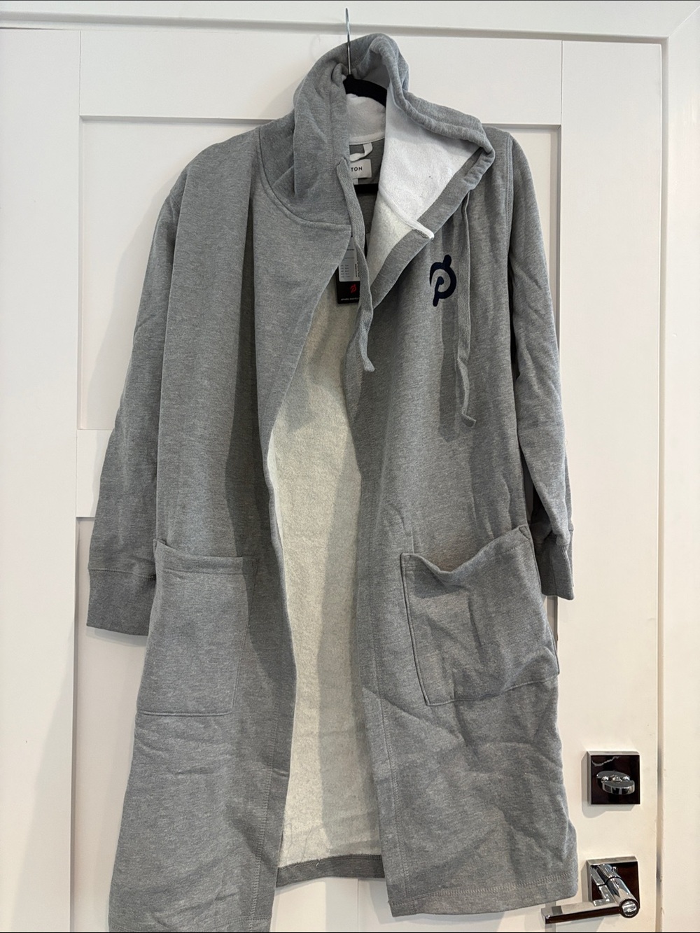 Peloton Heathered Robe - Gray with Red Logo Tag